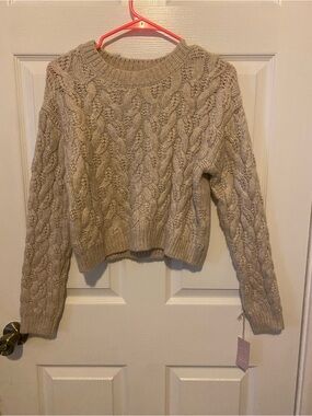 Jessica Simpson Cable Knit Crop Sweater